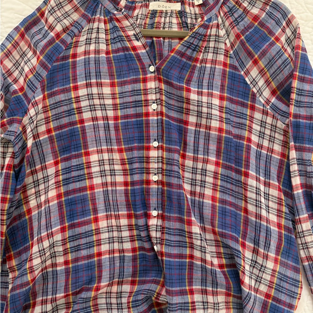 Dôen Plaid Button-Up Shirt